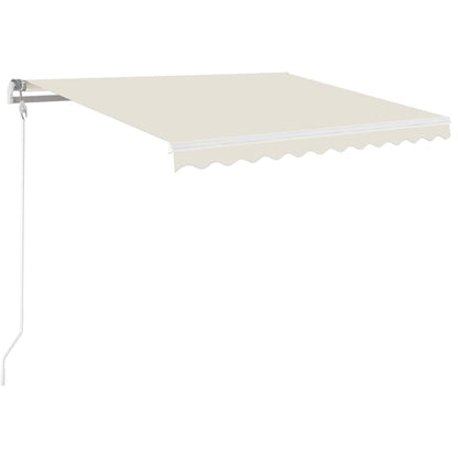 Tenda da Sole Retrattile Manuale con LED 350x250 cm Crema | homemem39