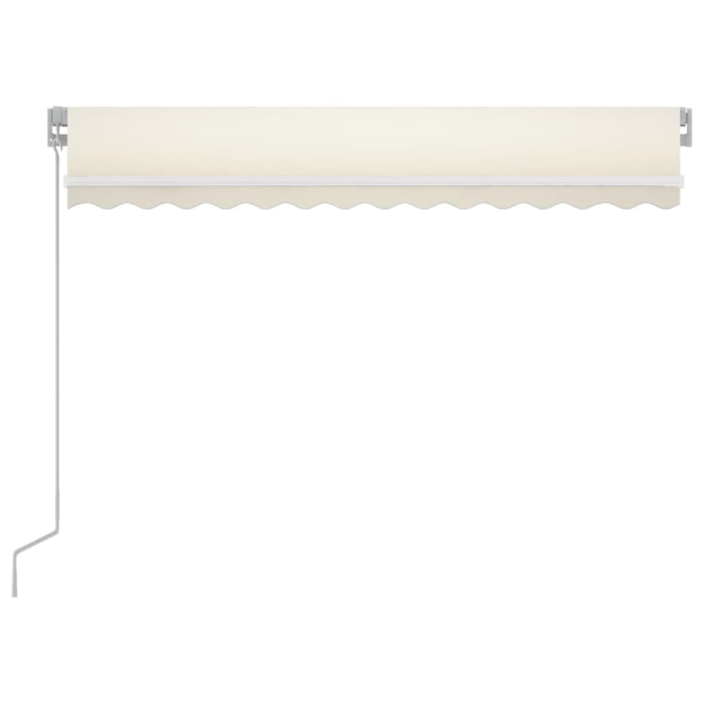 Tenda da Sole Retrattile Manuale con LED 350x250 cm Crema | homemem39