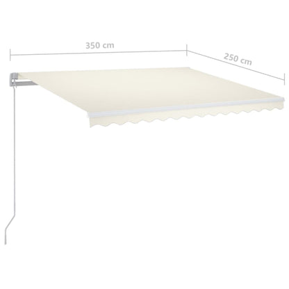 Tenda da Sole Retrattile Manuale con LED 350x250 cm Crema | homemem39