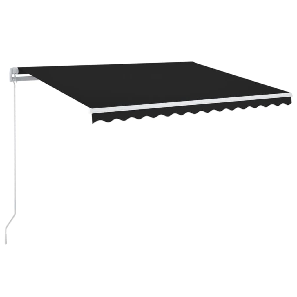 Tenda da Sole Retrattile Manuale con LED 350x250 cm Antracite | homemem39
