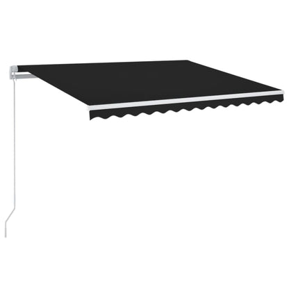 Tenda da Sole Retrattile Manuale con LED 350x250 cm Antracite | homemem39