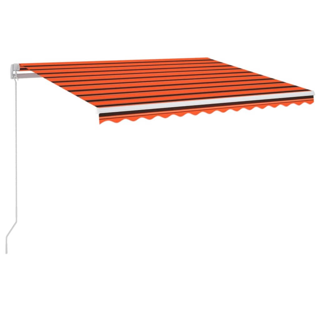 Tenda da Sole Retrattile con LED 350x250 cm Arancione e Marrone | homemem39