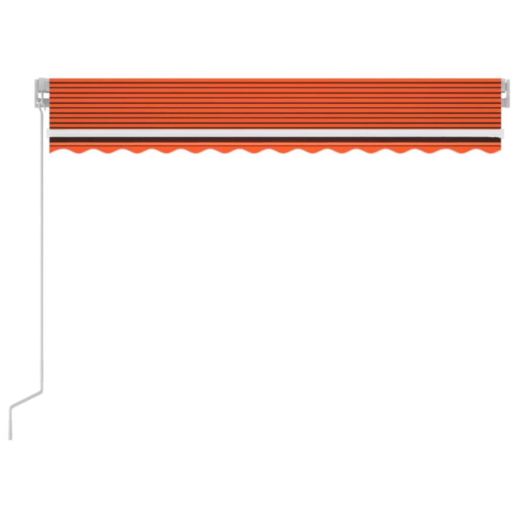 Tenda da Sole Retrattile con LED 350x250 cm Arancione e Marrone | homemem39
