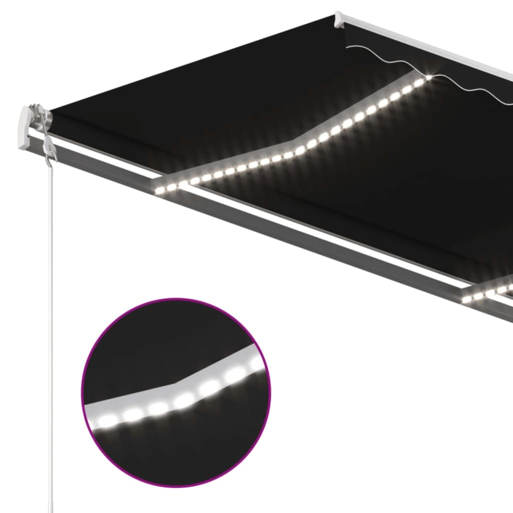 Tenda Automatica con Sensore Vento e LED 400x300 cm Antracite | homemem39
