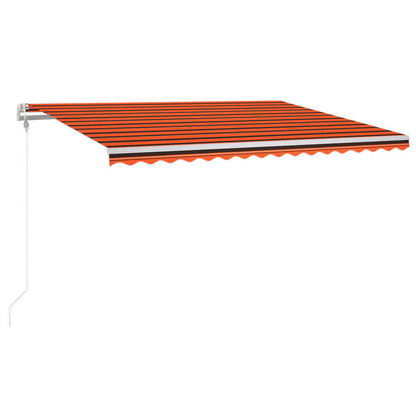 Tenda Automatica Sensore Vento e LED 400x300 cm Arancio Marrone