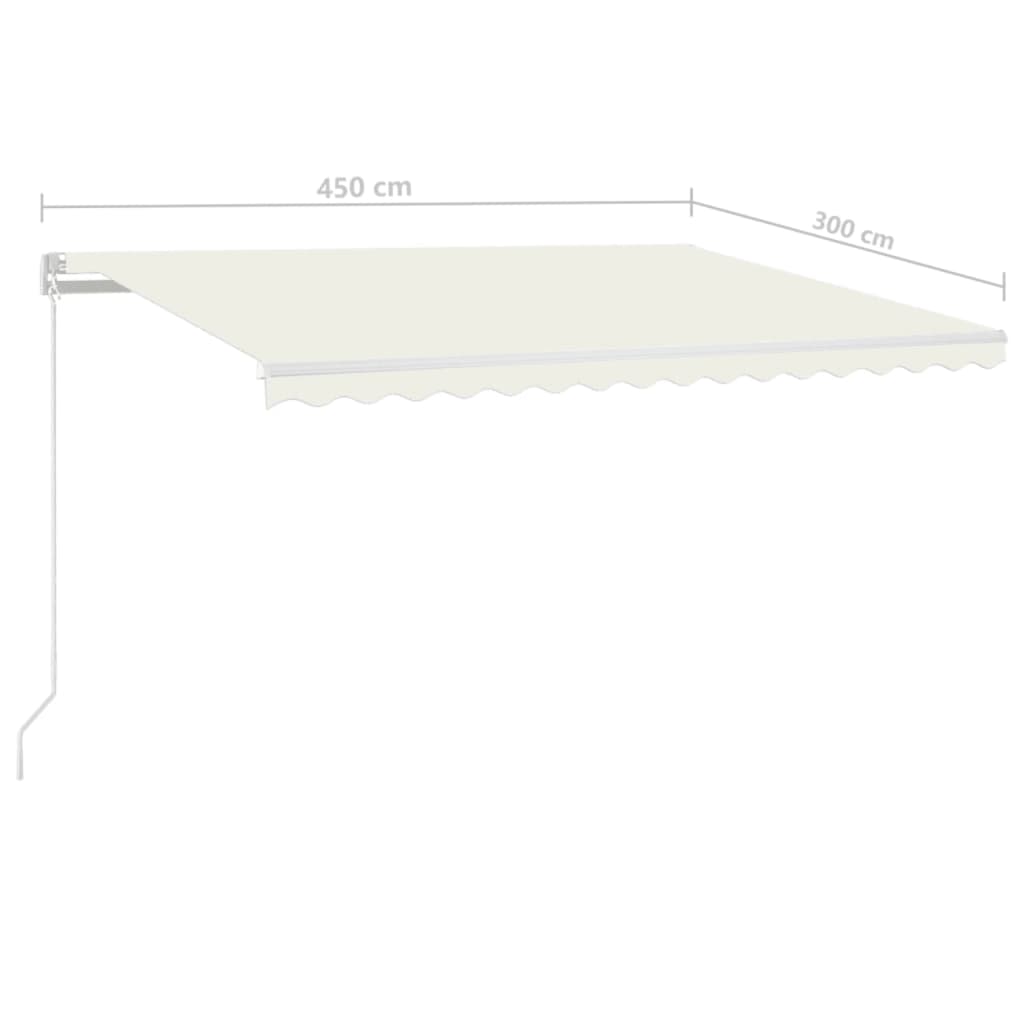 Tenda da Sole Retrattile Manuale 450x300 cm Crema | homemem39