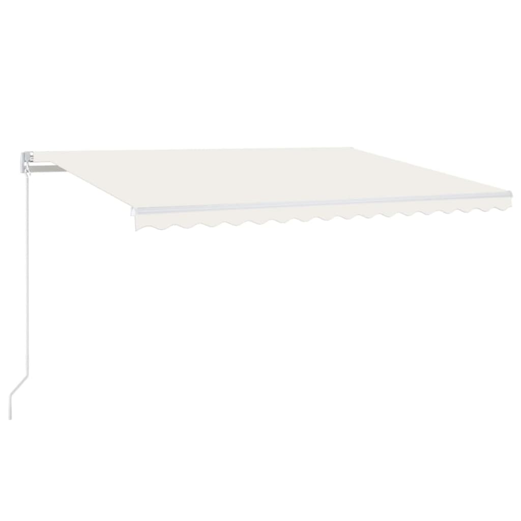Tenda da Sole Retrattile Manuale con LED 450x300 cm Crema | homemem39