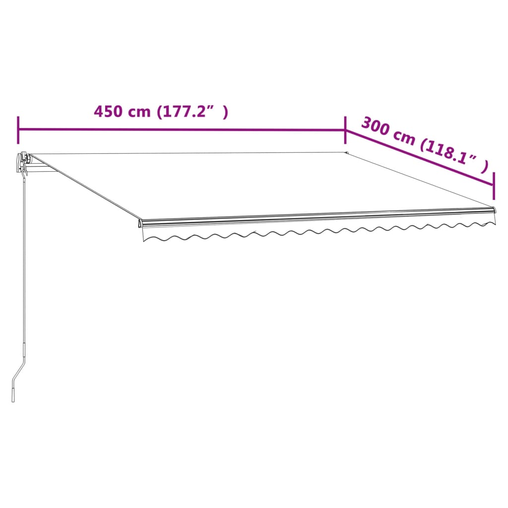 Automatic Retractable Awning 450x300 cm Cream
