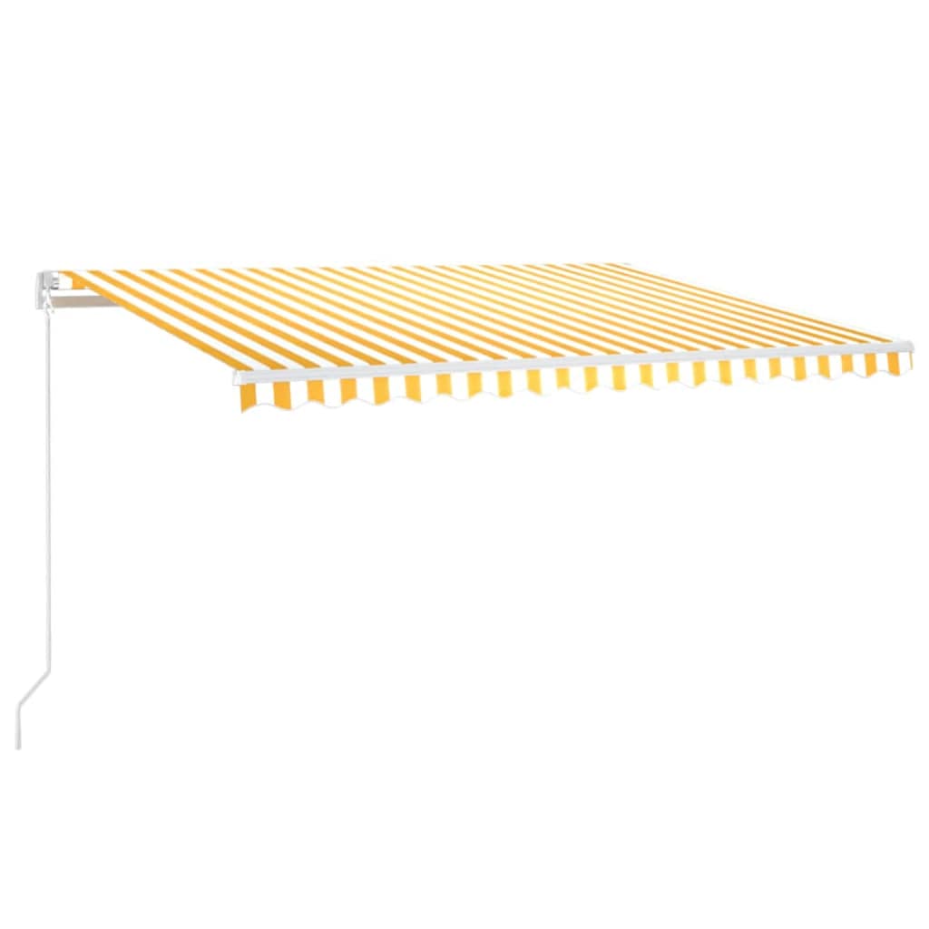 Tenda Automatica con Sensore Vento LED 450x300 cm Gialla Bianca | homemem39