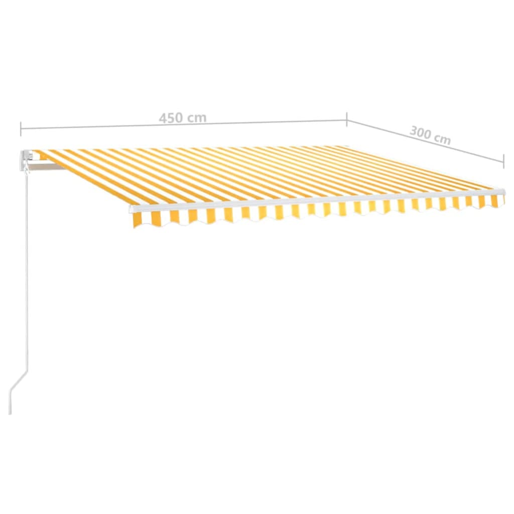 Tenda Automatica con Sensore Vento LED 450x300 cm Gialla Bianca | homemem39