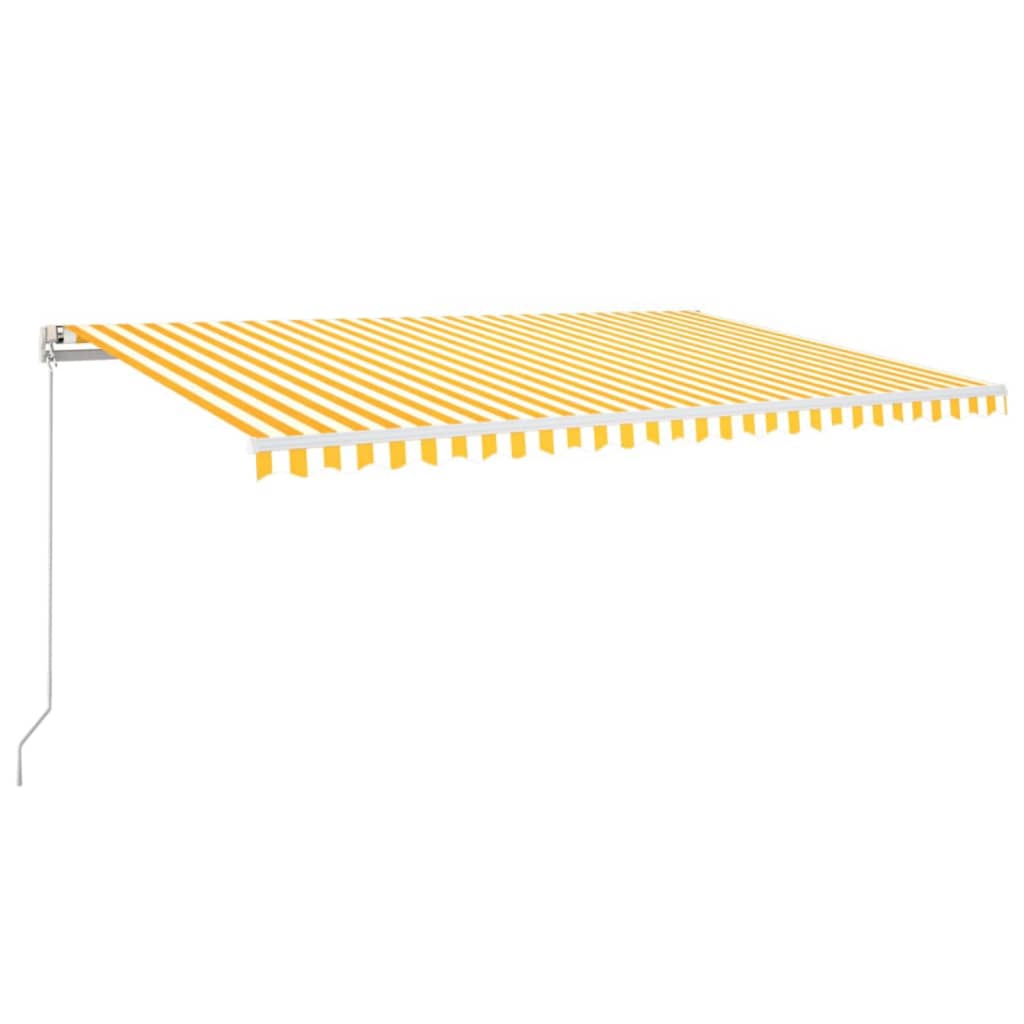 Tenda da Sole Retrattile Automatica 500x300cm Giallo e Bianco | homemem39