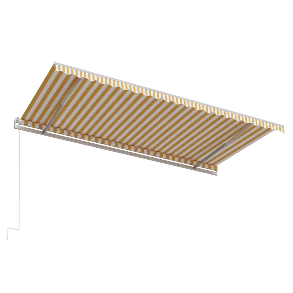 Tenda da Sole Retrattile Automatica 500x300cm Giallo e Bianco | homemem39