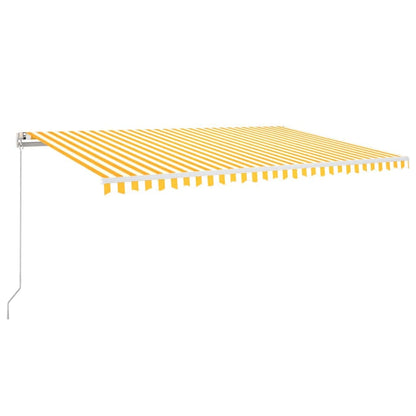 Tenda Automatica Sensore Vento e LED 500x300 cm Gialla Bianca