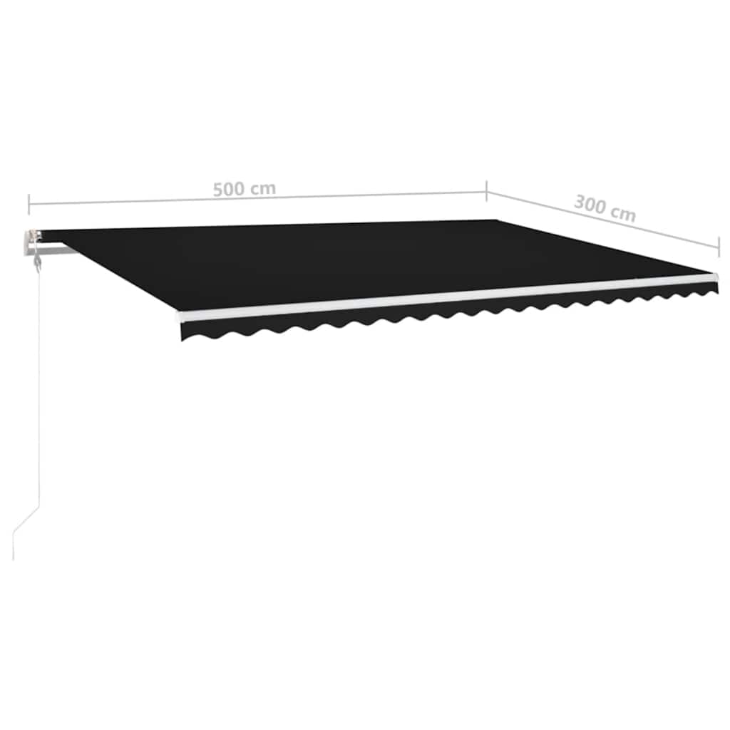 Tenda Automatica con Sensore Vento e LED 500x300 cm Antracite | homemem39