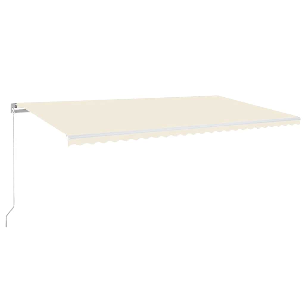 Tenda da Sole Retrattile Manuale con LED 600x300 cm Crema