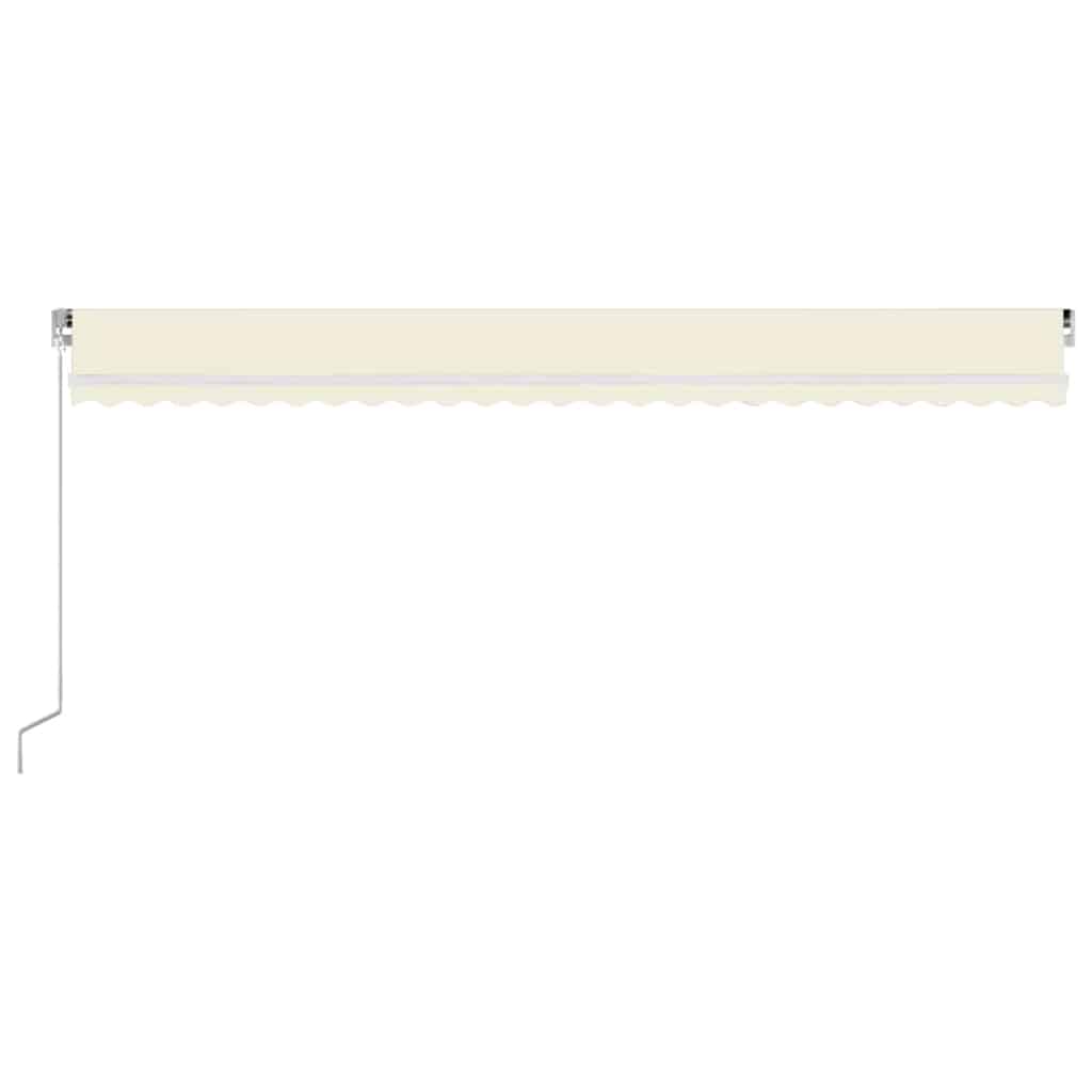 Tenda da Sole Retrattile Manuale con LED 600x300 cm Crema - homemem39