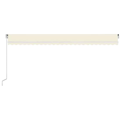 Tenda da Sole Retrattile Manuale con LED 600x300 cm Crema