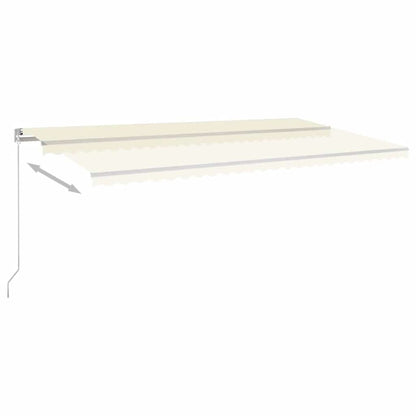 Tenda da Sole Retrattile Manuale con LED 600x300 cm Crema