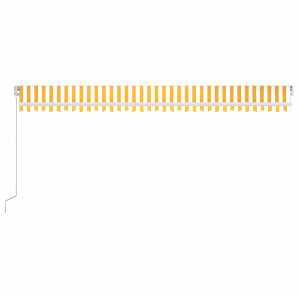 Tenda da Sole Retrattile Manuale e LED 600x300cm Gialla Bianca - homemem39