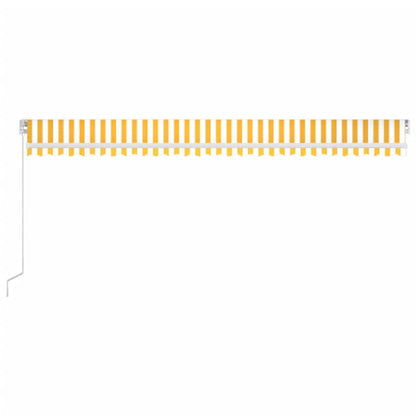 Tenda da Sole Retrattile Manuale e LED 600x300cm Gialla Bianca - homemem39