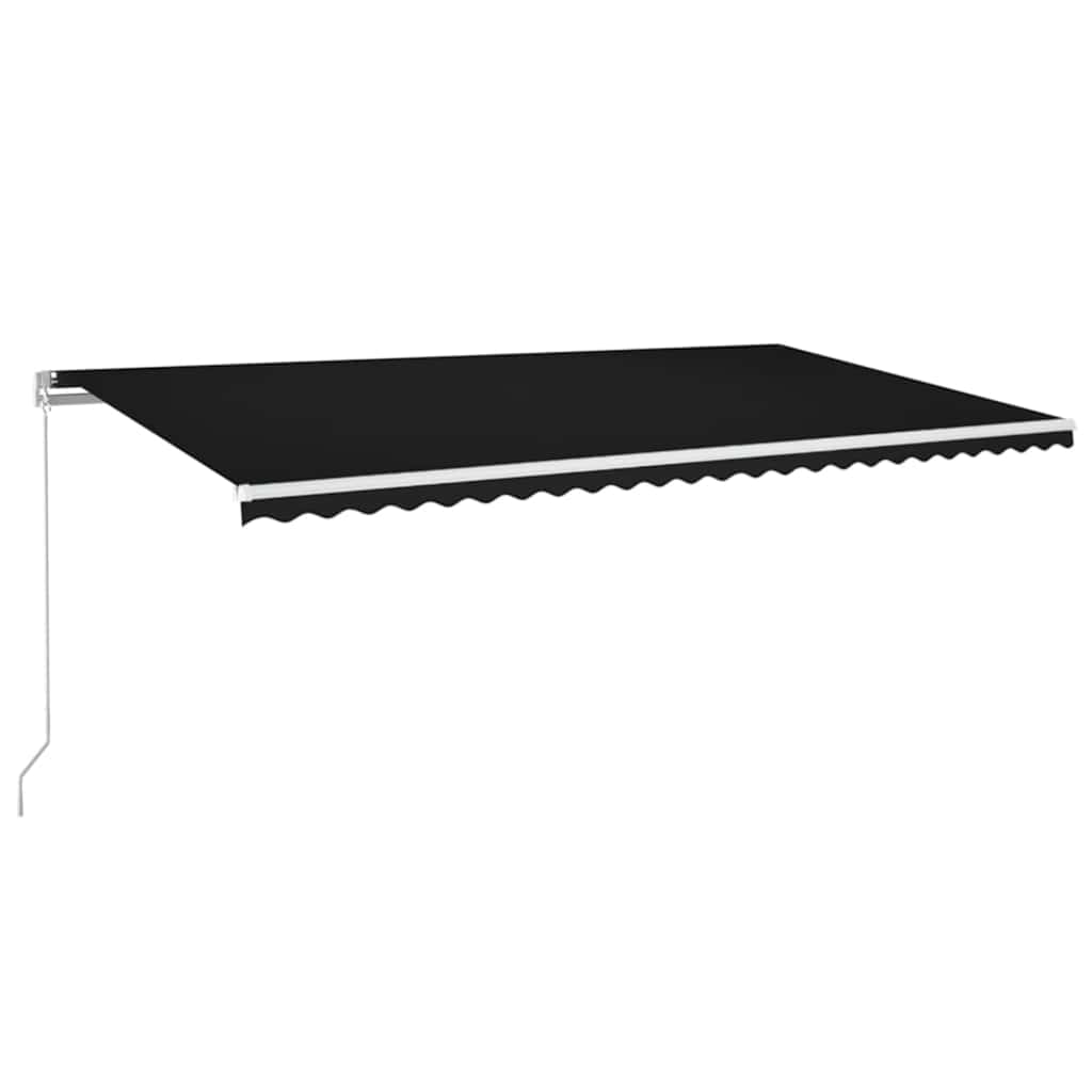 Tenda da Sole Retrattile Manuale con LED 600x300 cm Antracite | homemem39