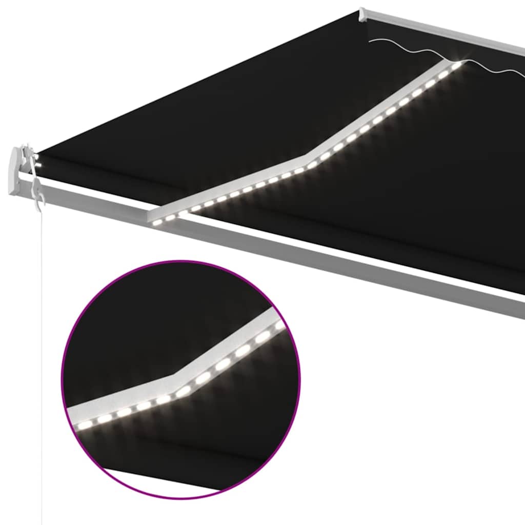 Tenda Automatica con Sensore Vento e LED 600x300 cm Antracite | homemem39