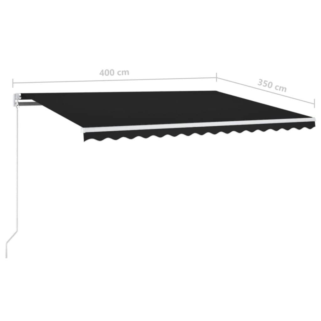 Tenda da Sole Retrattile Manuale 400x350 cm Antracite | homemem39