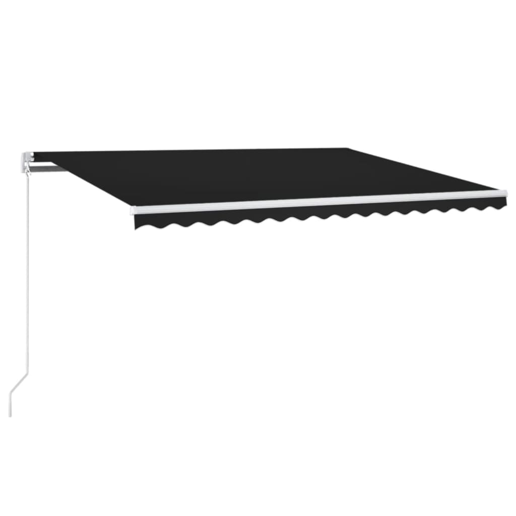 Tenda da Sole Retrattile Manuale con LED 400x350 cm Antracite | homemem39