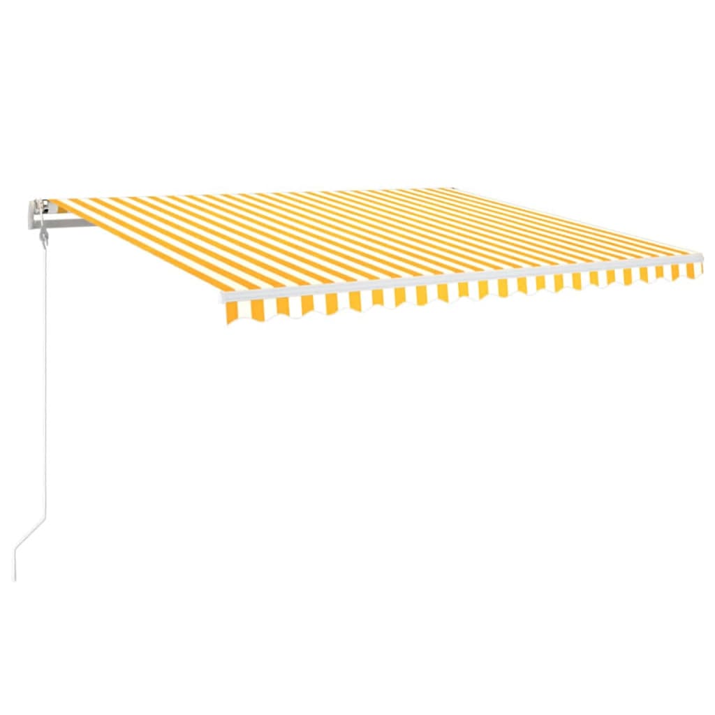 Tenda Automatica Sensore Vento e LED 400x350 cm Gialla Bianca