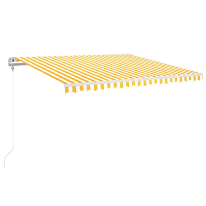 Tenda Automatica Sensore Vento e LED 400x350 cm Gialla Bianca