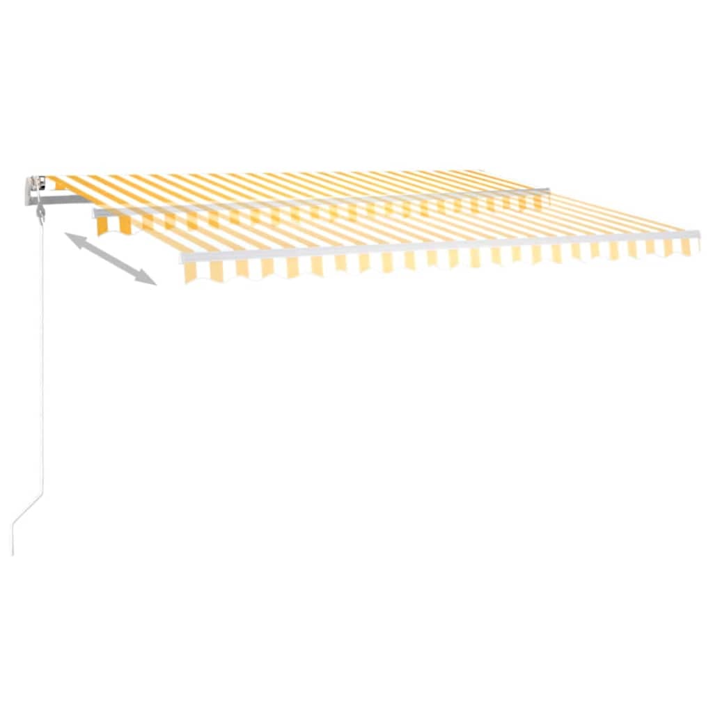 Tenda Automatica Sensore Vento e LED 400x350 cm Gialla Bianca | homemem39