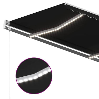 Tenda Automatica con Sensore Vento e LED 400x350 cm Antracite | homemem39