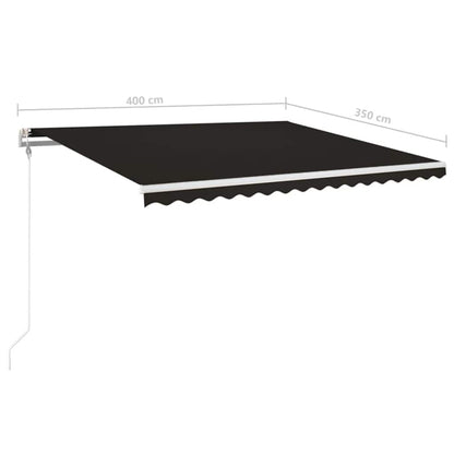 Tenda Automatica con Sensore Vento e LED 400x350 cm Antracite | homemem39