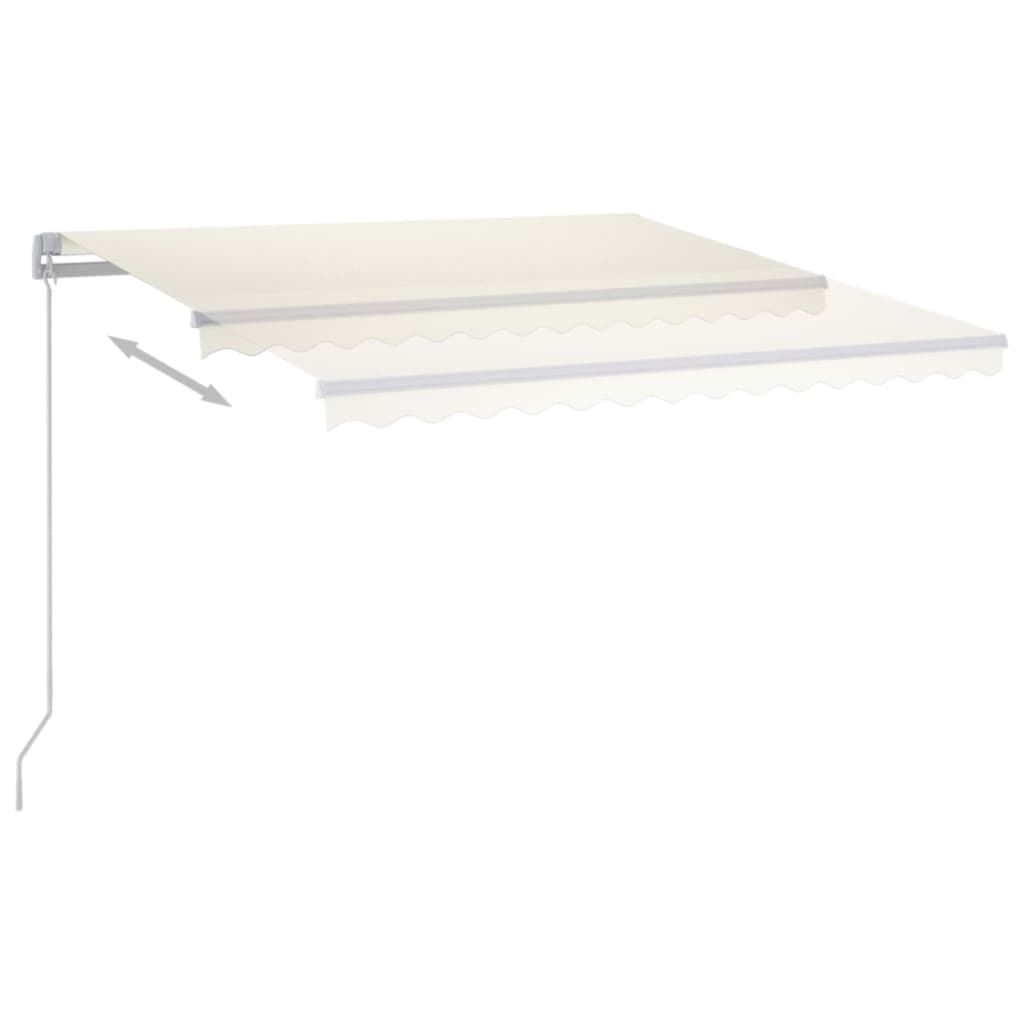 Tenda da Sole Retrattile Manuale LED 450x350 cm Crema | homemem39