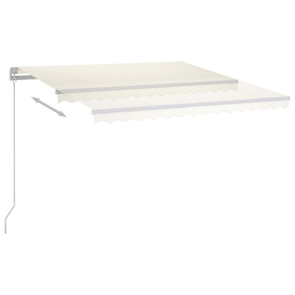 Tenda da Sole Retrattile Manuale LED 450x350 cm Crema | homemem39