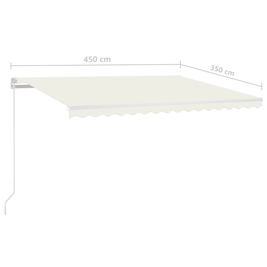 Tenda da Sole Retrattile Manuale LED 450x350 cm Crema | homemem39