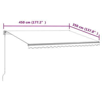 Tenda da Sole Retrattile Automatica 450x350 cm Crema | homemem39