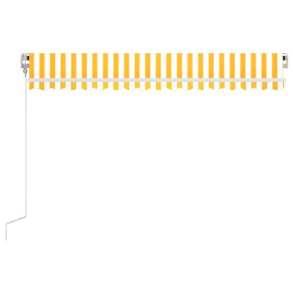 Tenda da Sole Retrattile Automatica 450x350 cm Gialla e Bianca