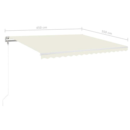 Tenda Automatica con Sensore Vento e LED 450x350 cm Crema