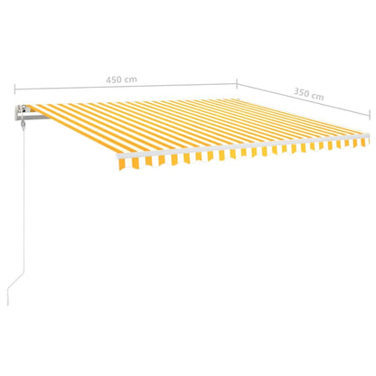 Tenda Automatica con Sensore Vento LED 450x350 cm Gialla Bianca | homemem39
