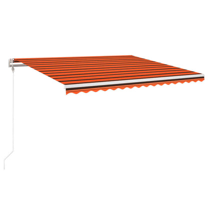 Tenda Automatica Sensore Vento e LED 450x350 cm Arancio Marrone