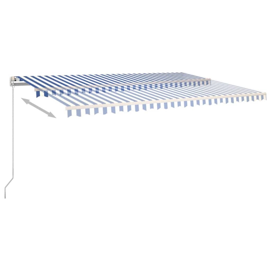Tenda da Sole Retrattile Manuale 500x350 cm Blu e Bianca | homemem39
