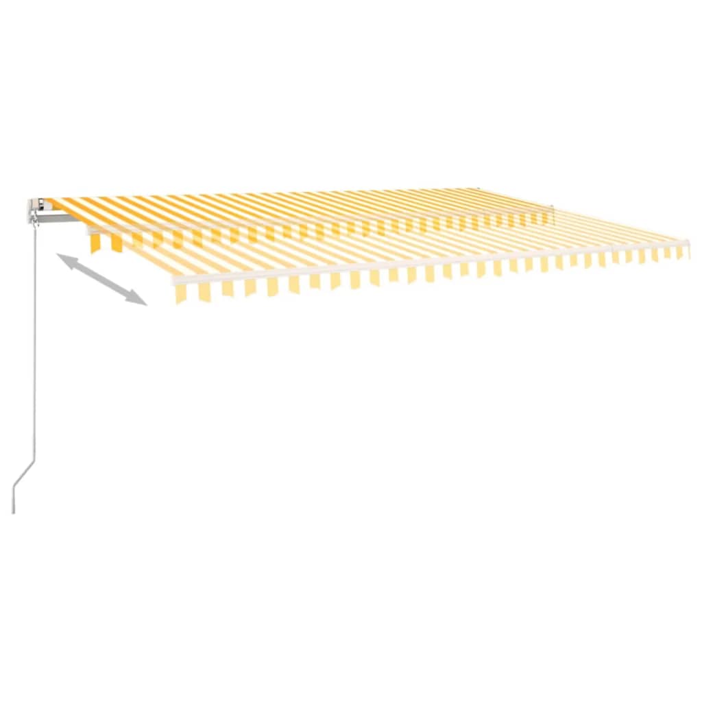 Tenda da Sole Retrattile Manuale 500x350 cm Gialla e Bianca | homemem39