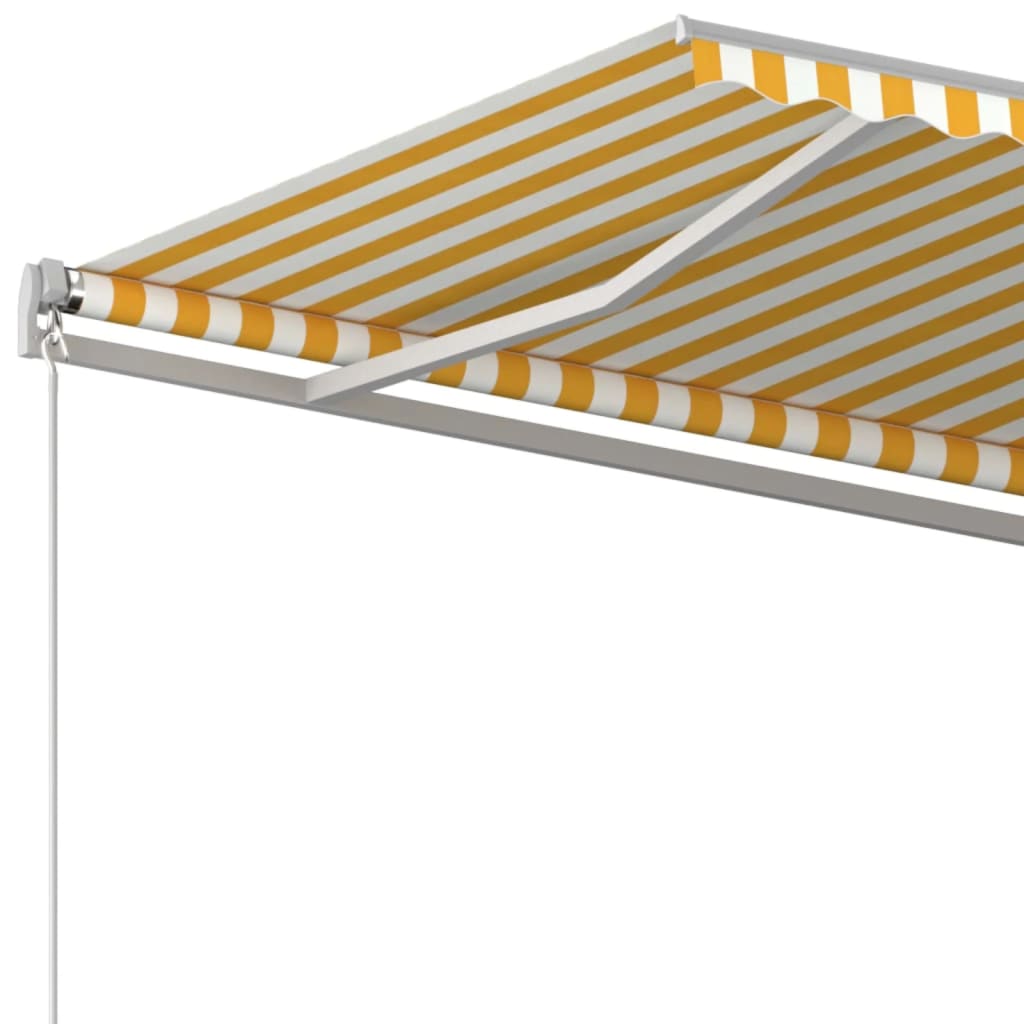Tenda da Sole Retrattile Manuale 500x350 cm Gialla e Bianca | homemem39