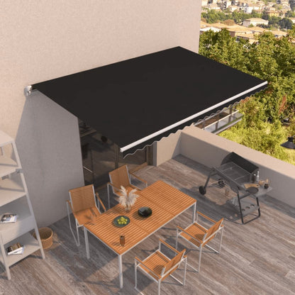 Tenda da Sole Retrattile Manuale 500x350 cm Antracite - homemem39