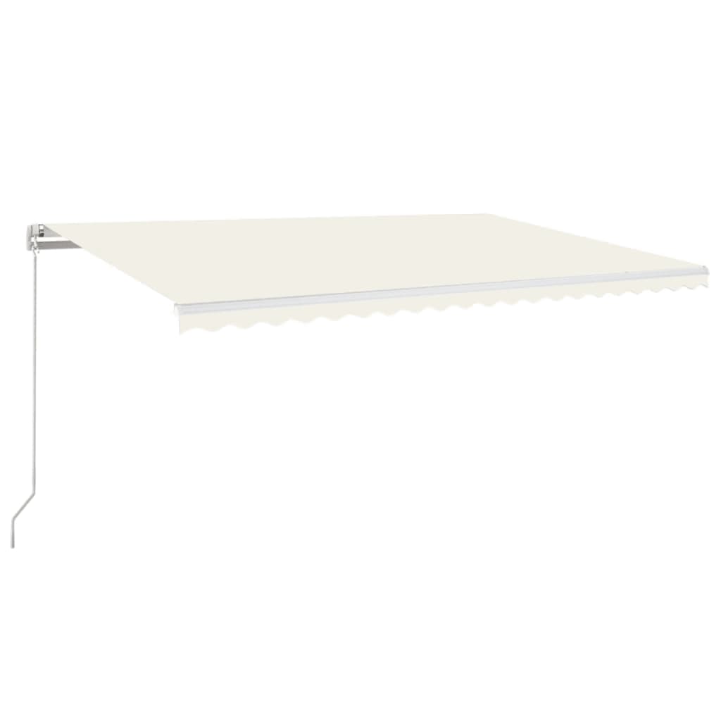 Tenda da Sole Retrattile Manuale LED 500x350 cm Crema