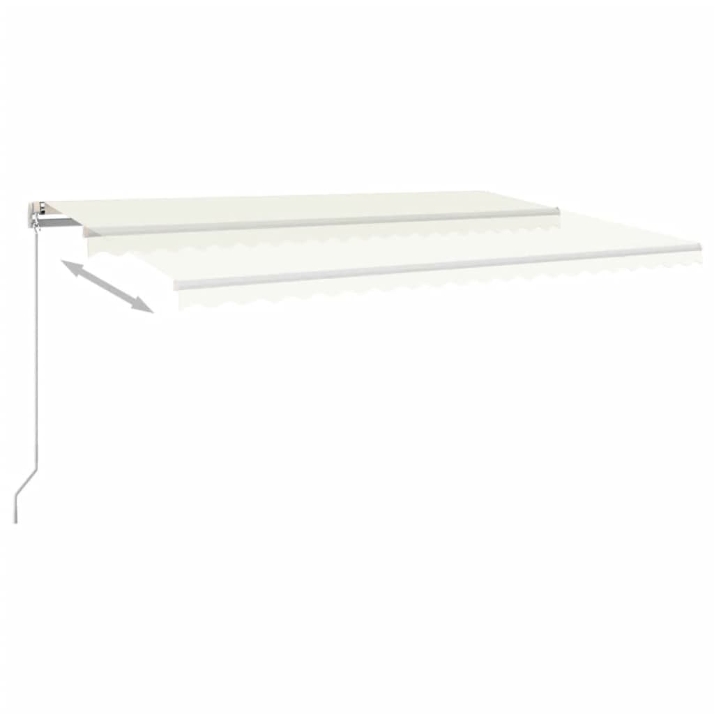 Tenda da Sole Retrattile Manuale LED 500x350 cm Crema | homemem39