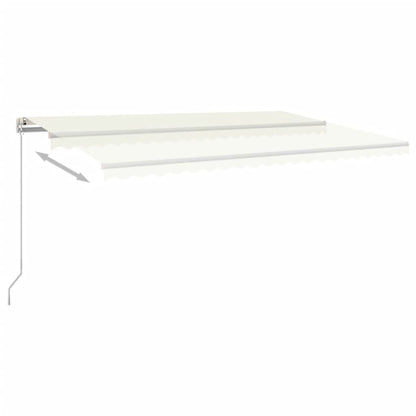 Tenda da Sole Retrattile Manuale LED 500x350 cm Crema