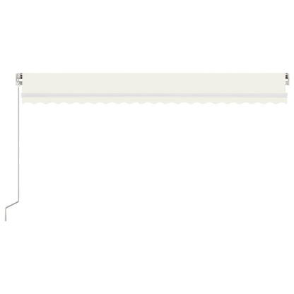 Tenda da Sole Retrattile Manuale LED 500x350 cm Crema