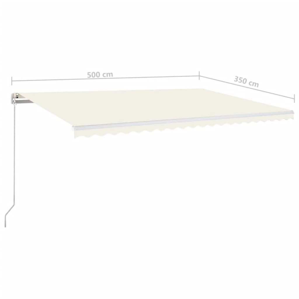 Tenda da Sole Retrattile Manuale LED 500x350 cm Crema | homemem39